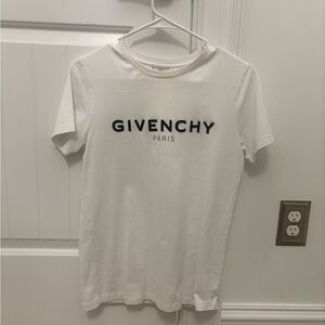 Givenchy White Tee with Black Logo
